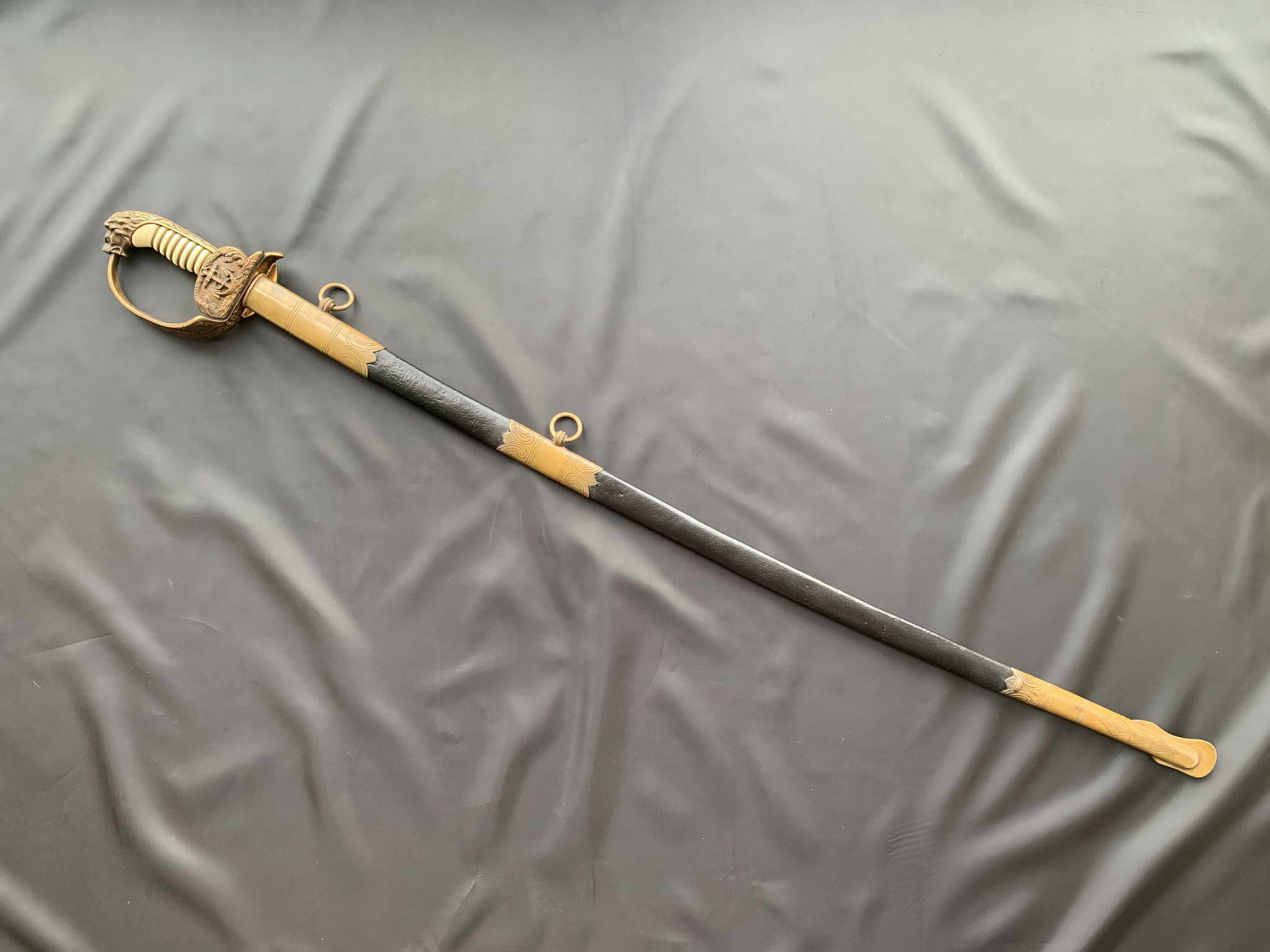 Немецкая парадная сабля офицера ВМФ Кригсмарине образца 1923 года. E&F.Horster, Solingen