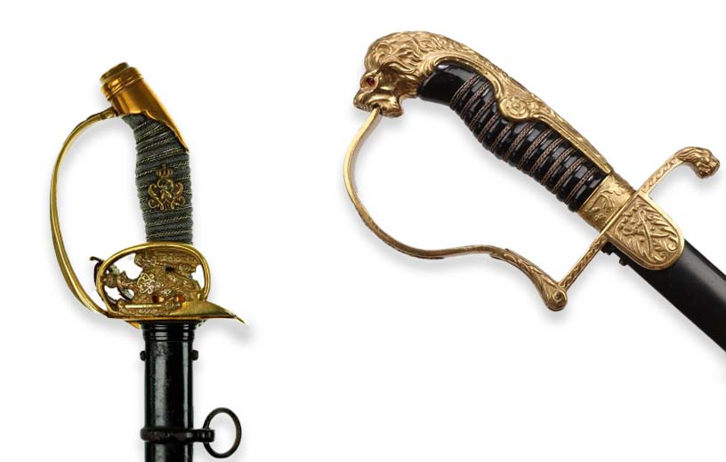 Шпага прусская пехотная офицерская образца 1889 года и Офицерские сабли для артиллерии и кавалерии