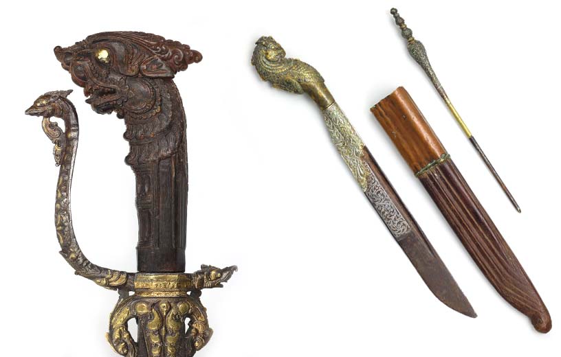 Меч кастане 18 век Шри Ланка и Нож пихия