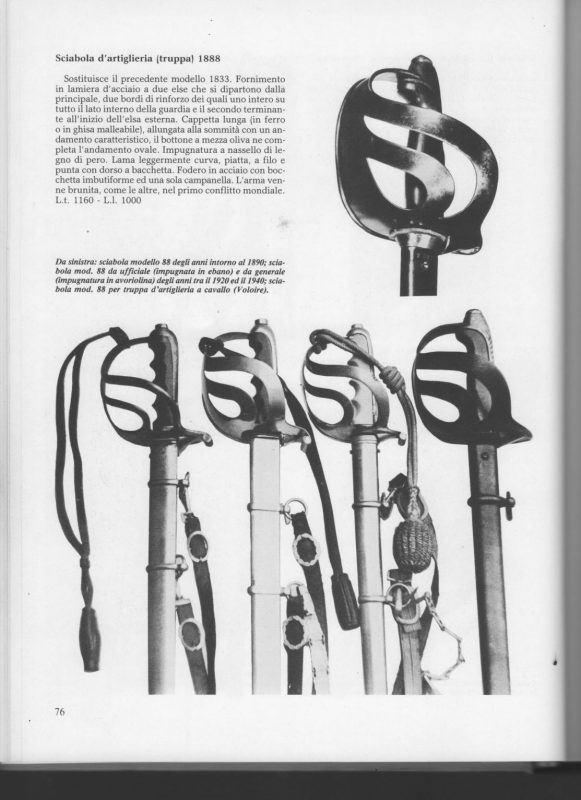 Сабля офицерская обр. 1888 г. Италия