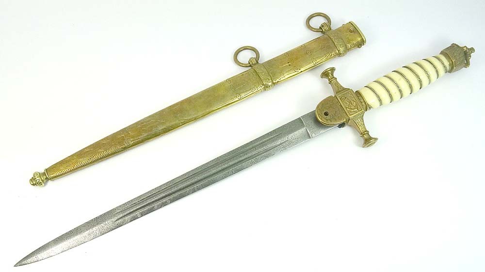 Imperial sea cortex with a damascus steel blade.