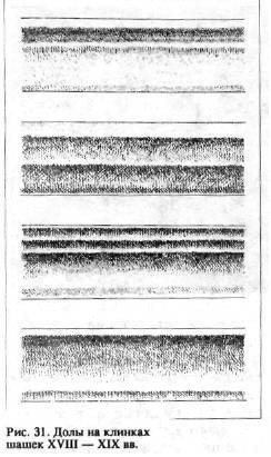 Примеры долов на клинках шашек XVIII-XIX вв.