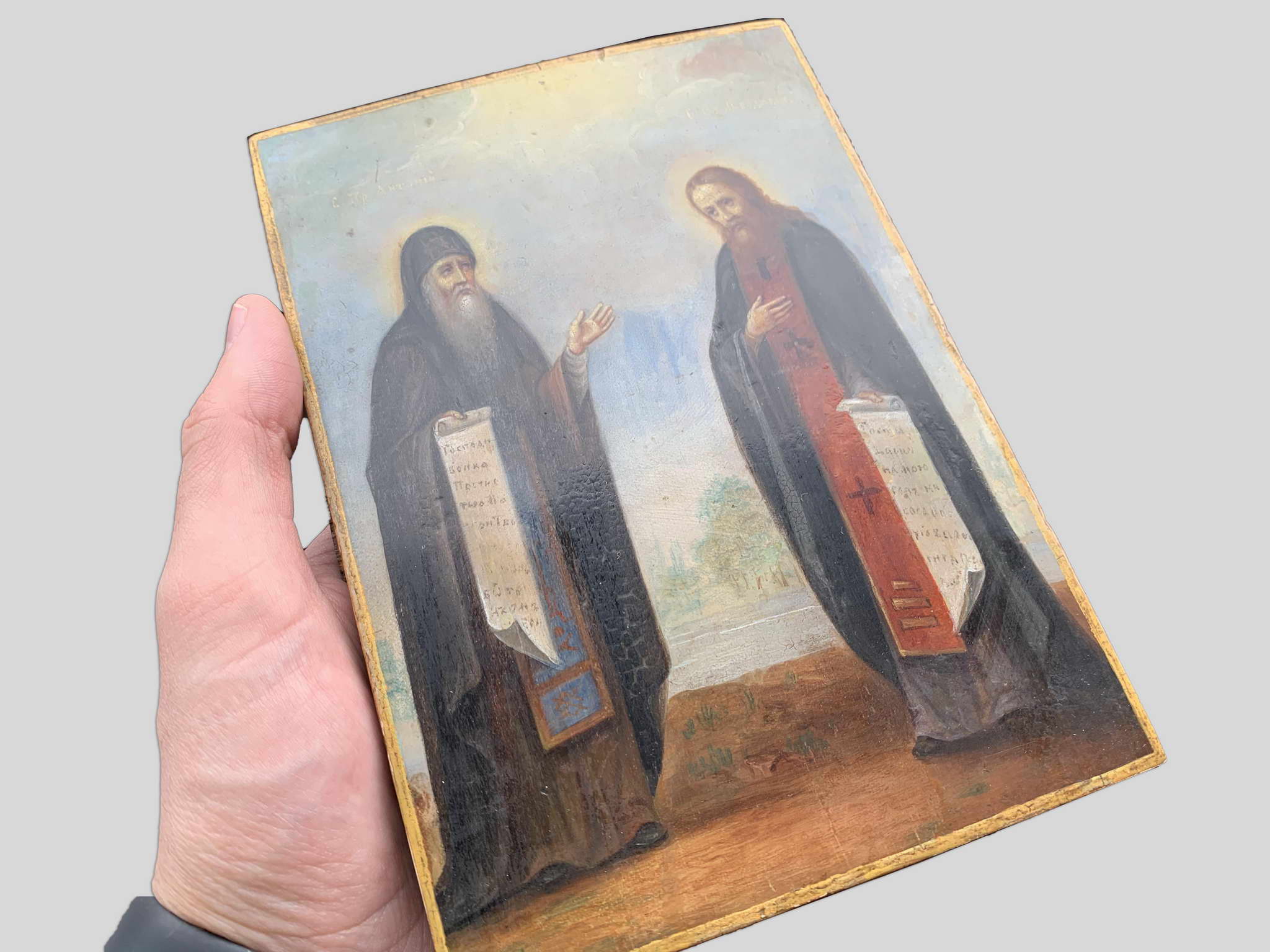 Печерская икона святые Антоний и Феодосий Печерские