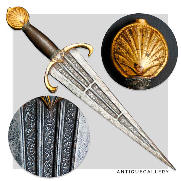 Итальянский кинжал Чинкуэда Северная Италия 15 век