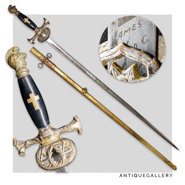 Ритуальная шпага рыцаря масонского ордена KM 403- RA Генерал-капитан Ames Sword Co