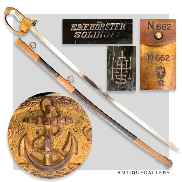 Немецкая морская сабля офицера Кригсмарине период Веймарской республики 1919-1933г