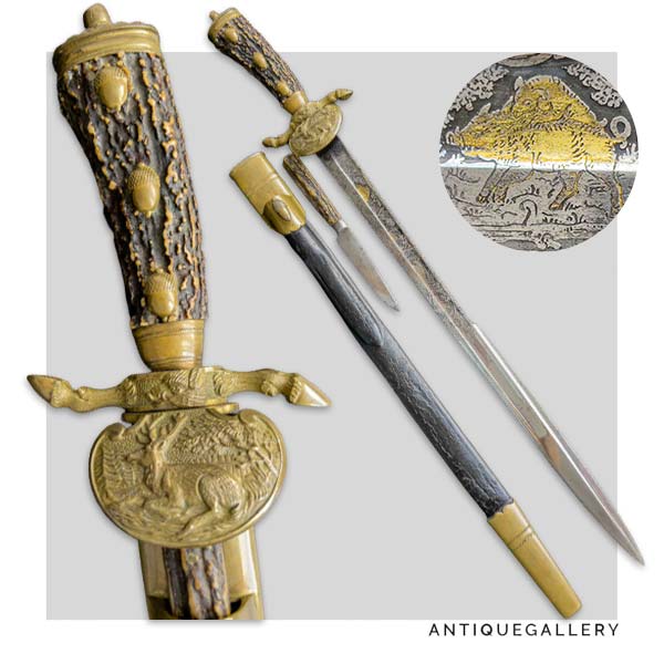 Охотничий кинжал Хиршфангер ХІХ век Германия