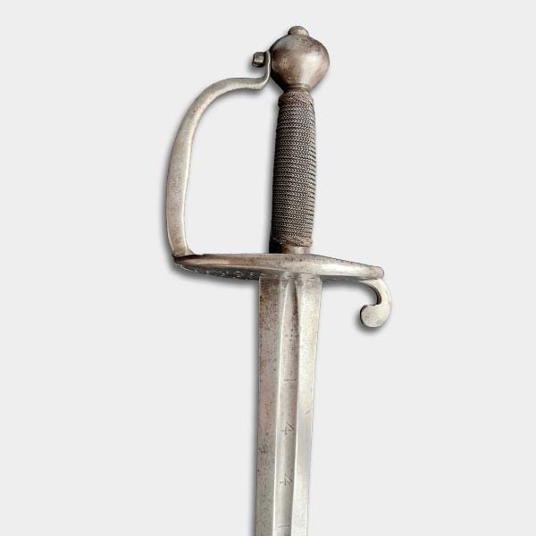 Північноєвропейський валлонський меч середини 17 століття, на клинку вовк Пассау і талісман 1441