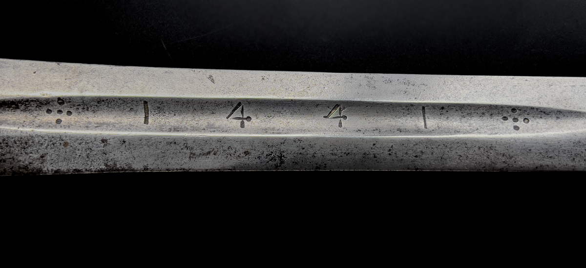 Североевропейский валлонский меч середины 17 ст., на клинке волк Пассау и талисман 1441