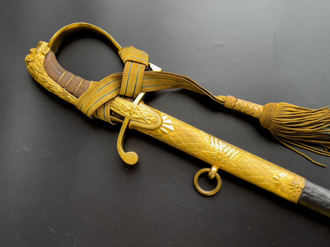Шведский палаш с позолотой конца 19 века (именной "J Siökrona")
