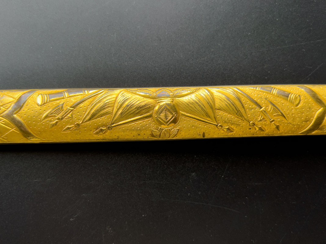 Шведский палаш с позолотой конца 19 века (именной "J Siökrona")